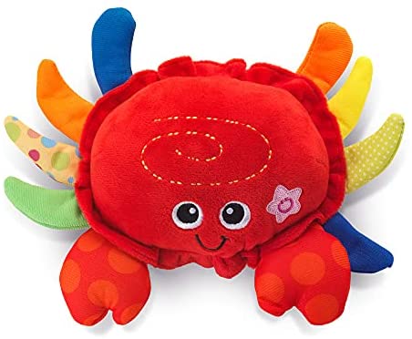 KiddoLab Cute Plushies Crab - Musical Crawling Toy with Touch Sensor Button, 5 Nursery Rhymes Songs & Fun Sound Effects - Electronic Plush Toys for Toddlers, Infants, Babies Ages 3 Months & Up