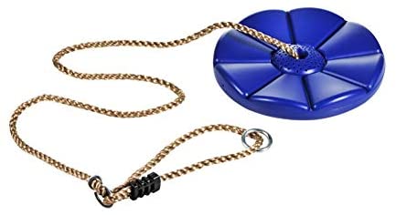 CTSC Climbing Rope Swing with Knot and Disc Swing Seat Set, Rope Ladder for Kids Outdoor Tree Backyard Playground Swing. Zip Line Seat for Kids. Sturdy & Safe (Blue)