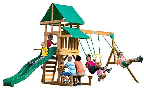 Backyard Discovery Belmont All Cedar Wood Playset Swing Set