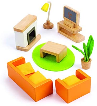 Hape Wooden Doll House Furniture Media Room Set