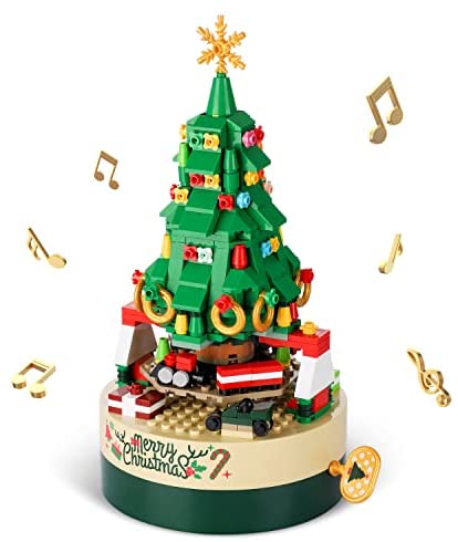 AOKESI Christmas Tree Building Kits for Kids - DIY Building Block Music Box, Educational Learning Science Building for 8+ Year Old Kids Boys Girls; New 2021 (360 Pieces)