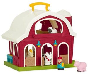 Battat – Big Red Barn – Animal Farm Playset for Toddlers 18M+ (6Piece), Dark Red, 13.5
