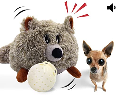 Interactive Plush Squeaky Dog Toys, Electronic Motion Pet Toy, Crazy Bouncer for Prevent Boredom