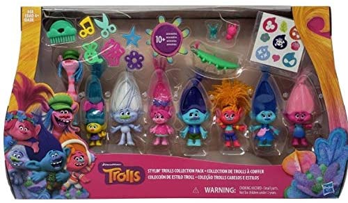 D W The DreamWorks Trolls Stylin' Troll Collection Pack, Multicolor