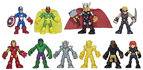Playskool Heroes Marvel Super Hero Adventures Ultimate Super Hero Set, 10 Collectible 2.5-Inch Action Figures, Toys for Kids Ages 3 and Up (Amazon Exclusive)