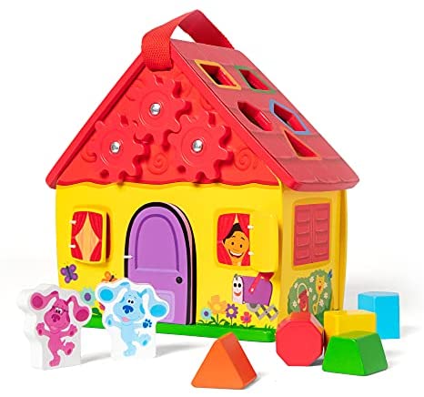 Melissa & Doug Blue's Clues & You! Wooden Take-Along House Shape Sorter Activity Play Set (8 Pieces)