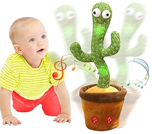 Emoin Dancing Cactus,Talking Cactus Toy,Sunny The Cactus Repeats What You Say,Electronic Dancing Cactus Toy with Lighting,Singing Cactus Recording and Repeat Your Words,Cactus Mimicking Toy for Kids