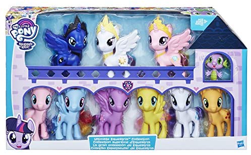 My Little Pony Friendship is Magic Toys Ultimate Equestria Collection – 10 Figure Set Including Mane 6, Princesses, and Spike the Dragon – Kids Ages 3 and Up