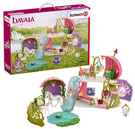 Schleich bayala 54-Piece Fairy Dollhouse & Stable with Unicorns Toy Set for Kids Ages 5-12