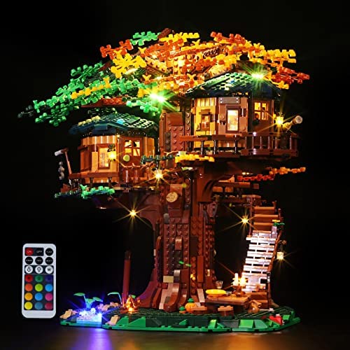 cooldac Light Kit for Lego Ideas Tree House 21318 Building Set, Remote Control Version Lighting Kit Compatible with Lego 21318 Set (Lights Kit Without Model)