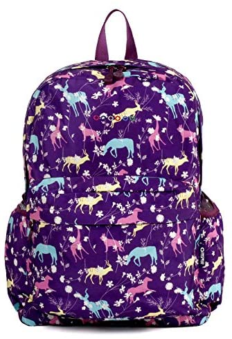 J World New York Oz Womens Backpack School Laptop Bookbag Girl Boy, Safari, One Size