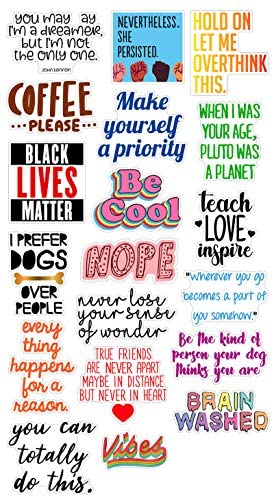 VSCO Girls Stickers Hydro Flask Waterproof Skateboard Stickers for Water Bottle DIY Xmas Decoration Laptop Decals Gift Card Luggage Car Bicycle Music Film Guitar Travel Case Word 19Pack