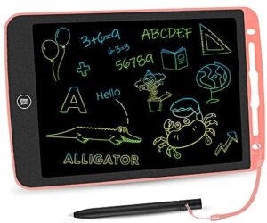 LCD Writing Tablet 10 Inch Toddler Doodle Board, Colorful Drawing Tablet, Erasable Electronic Painting Pads, Educational and Learning Kids Toy for 2 3 4 5 6 Year Old Boys and Girls Gifts(Pink)