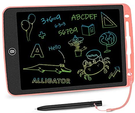 LCD Writing Tablet 10 Inch Toddler Doodle Board, Colorful Drawing Tablet, Erasable Electronic Painting Pads, Educational and Learning Kids Toy for 2 3 4 5 6 Year Old Boys and Girls Gifts(Pink)