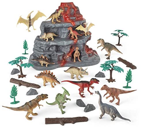 Animal Zone Dinosaur Figure Mountain Playset, for Ages 3-6, 30 Pieces