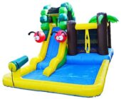 JumpOrange 17' x 9' Caterpillar Mud Park Wet / Dry Backyard Party Jump Moonwalk and Water Slide