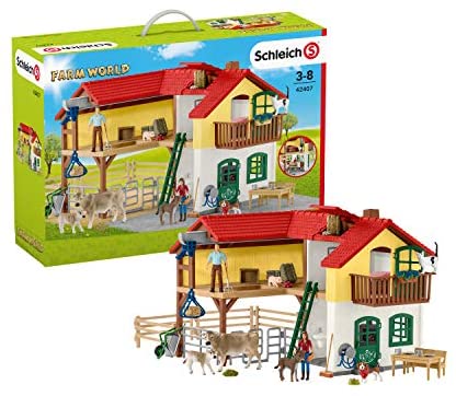 Schleich Farm World Large Toy Barn and Farm Animals 52-piece Playset for Toddlers and Kids Ages 3-8 Multi, 19.3 Inch