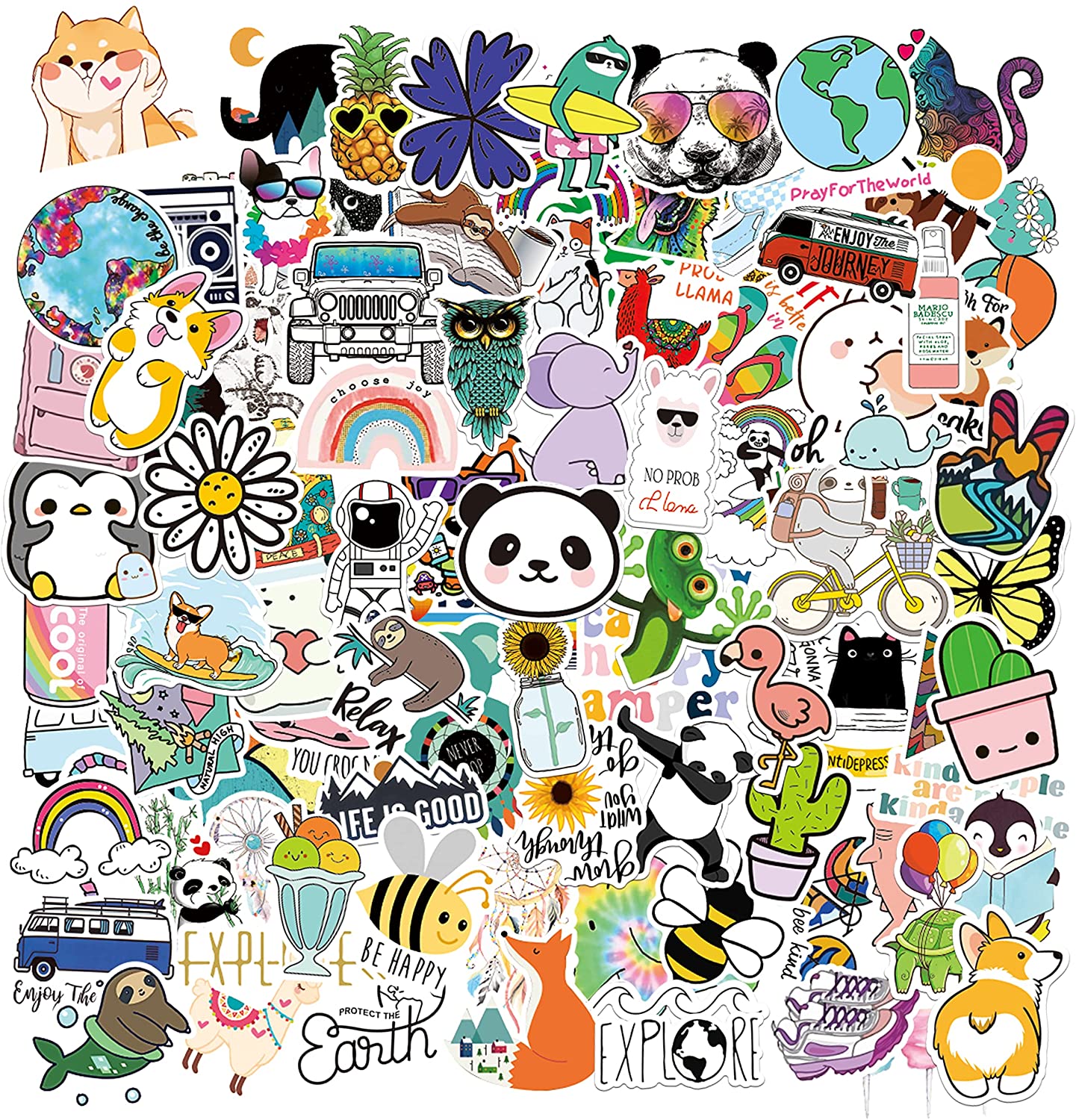 101 Packs Hydroflask Stickers for Water Bottles, Cute Aesthetic VSCO Vinyl Sticker, for Phone Laptop Computer Skateboard, Waterproof Stickers, Great Gift for Kids Teens Girls